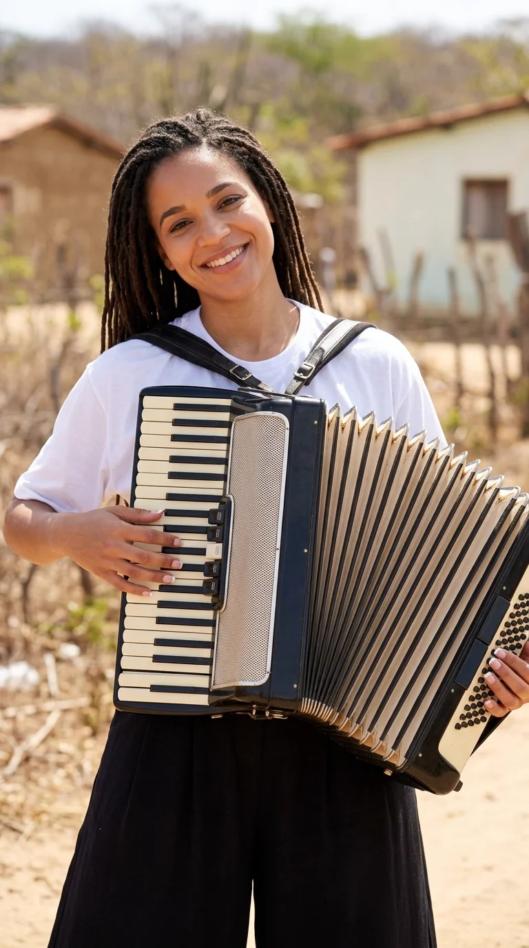 Luma tocando acordeon